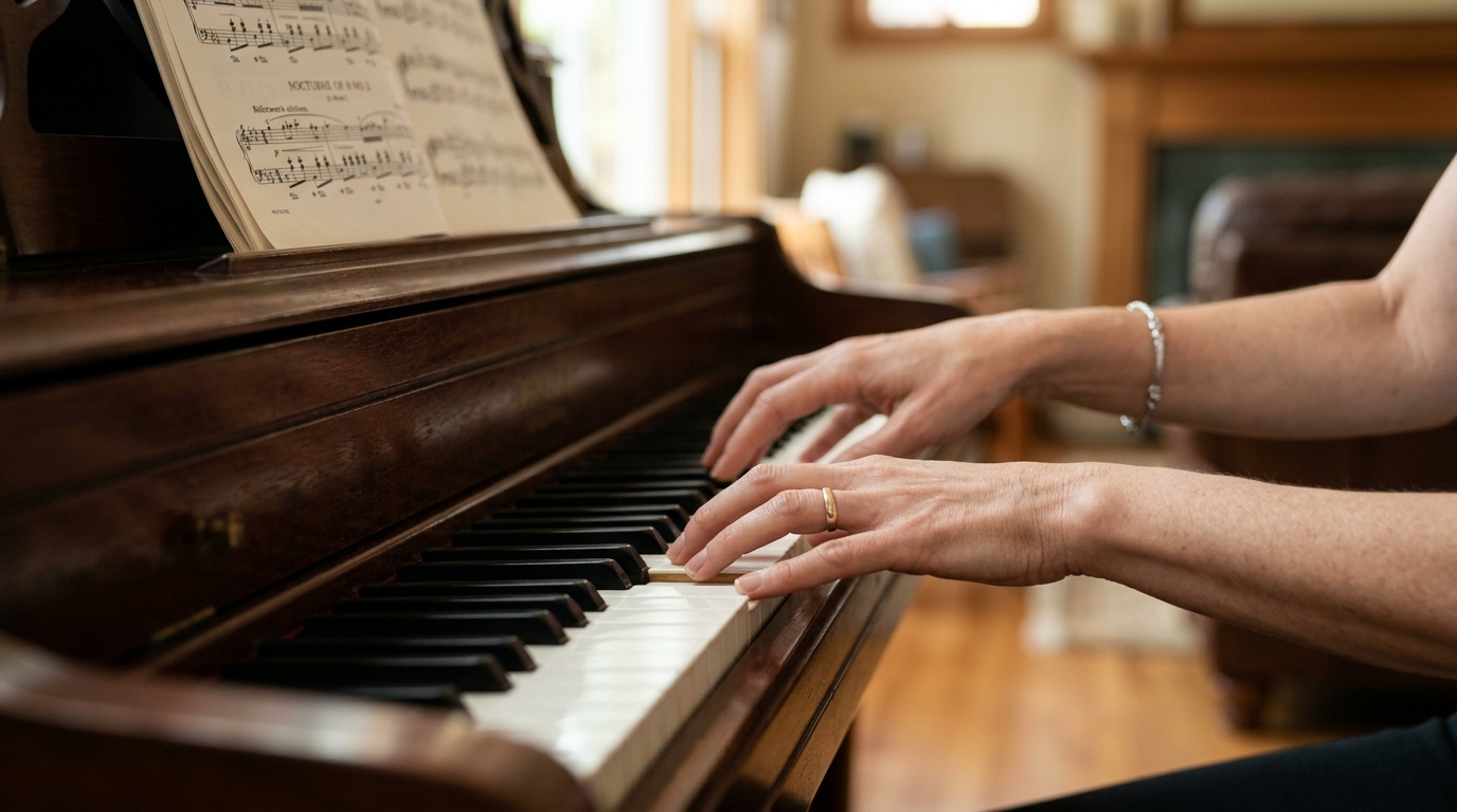 Apprendre le piano avec une bonne posture adulte